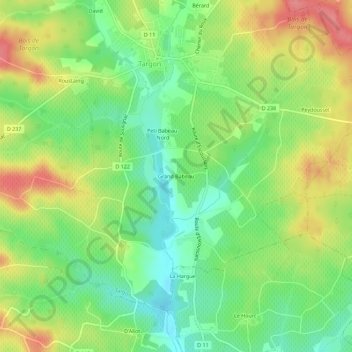 Mapa topográfico Grand Babeau, altitud, relieve