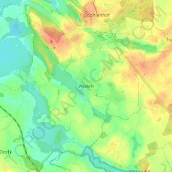 Mapa topográfico Wielen, altitud, relieve