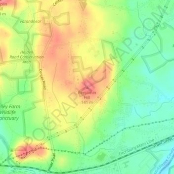 Mapa topográfico Benjamin Hill, altitud, relieve