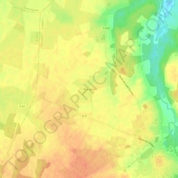 Mapa topográfico Beaubois, altitud, relieve