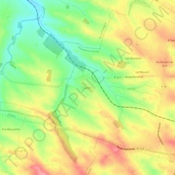Mapa topográfico Garbic, altitud, relieve