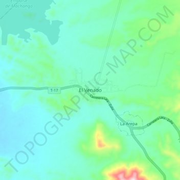 Mapa topográfico El Venado, altitud, relieve