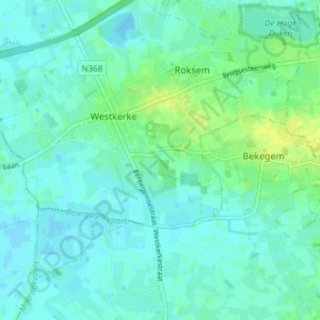 Mapa topográfico De Zandkobbe, altitud, relieve