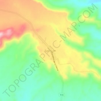 Mapa topográfico San Juan, altitud, relieve