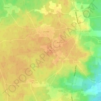 Mapa topográfico Ludeye, altitud, relieve