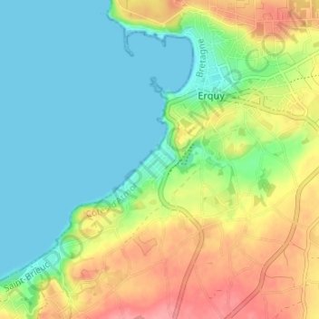 Mapa topográfico Caroual-Plage, altitud, relieve
