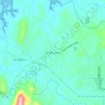 Mapa topográfico Calzada Larga, altitud, relieve
