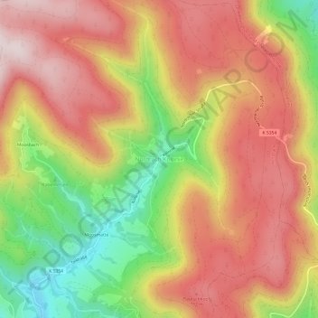 Mapa topográfico Nordrach-Kolonie, altitud, relieve