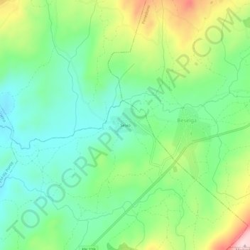 Mapa topográfico Seixo, altitud, relieve