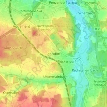 Mapa topográfico Igelsdorf, altitud, relieve