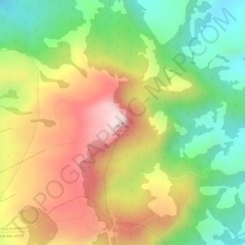 Mapa topográfico Pico do Gavião, altitud, relieve