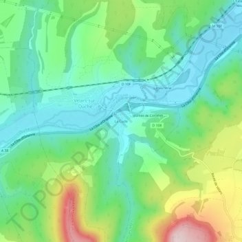 Mapa topográfico La Cude, altitud, relieve