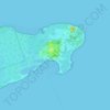 Mapa topográfico Utila, altitud, relieve