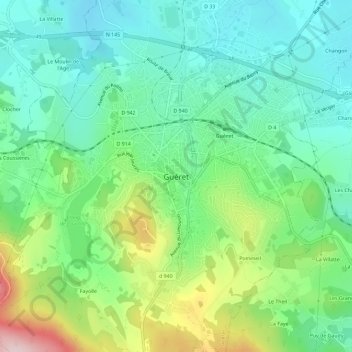 Mapa topográfico Montréal-la-Cluse, altitud, relieve