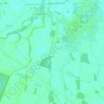 Mapa topográfico Gauchmatt, altitud, relieve