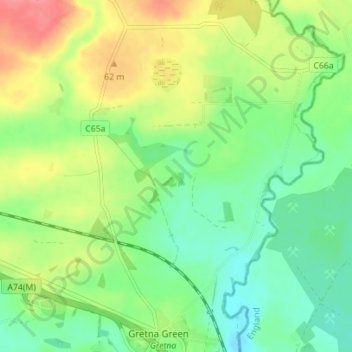 Mapa topográfico Aitchisonbank, altitud, relieve