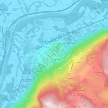 Mapa topográfico Le Git, altitud, relieve