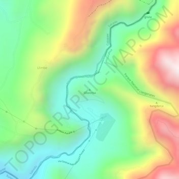 Mapa topográfico Sillaloma, altitud, relieve