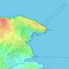 Mapa topográfico Mare Morto, altitud, relieve