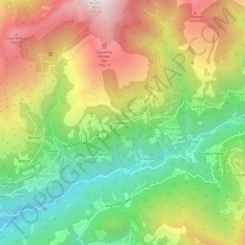 Mapa topográfico Corticiasca, altitud, relieve