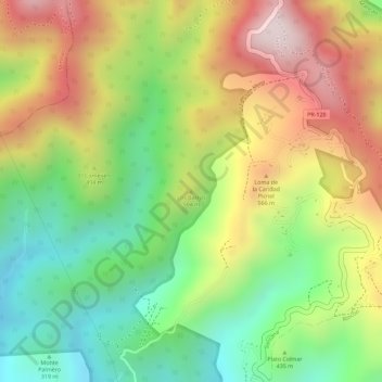 Mapa topográfico Los Barros, altitud, relieve