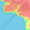 Mapa topográfico Kynance Cove, altitud, relieve