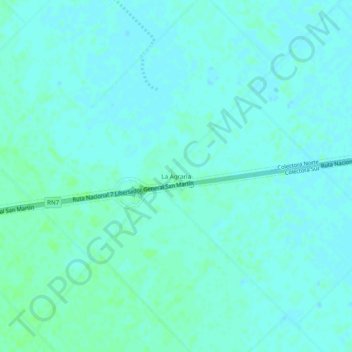 Mapa topográfico La Agraria, altitud, relieve