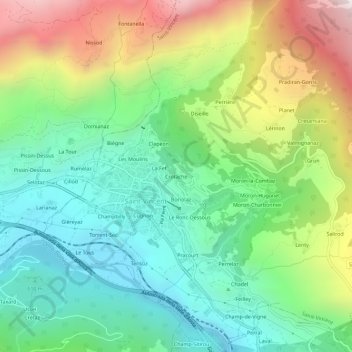 Mapa topográfico Crotache, altitud, relieve