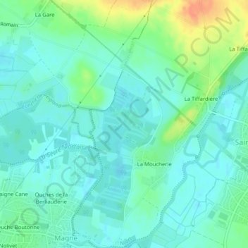 Mapa topográfico Prairie de Saint-Rémis, altitud, relieve
