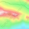 Mapa topográfico Cerro Bustamante, altitud, relieve