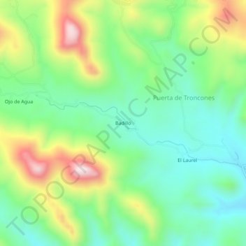 Mapa topográfico Badillo, altitud, relieve