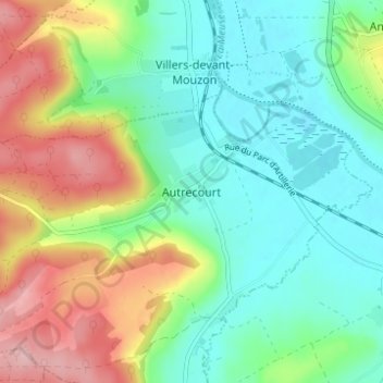 Mapa topográfico Autrecourt, altitud, relieve