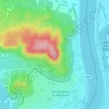 Mapa topográfico Dent de Marcoule, altitud, relieve