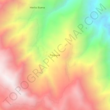 Mapa topográfico Parguyuc, altitud, relieve