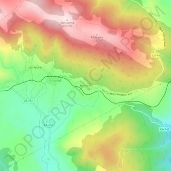 Mapa topográfico Barruelo, altitud, relieve