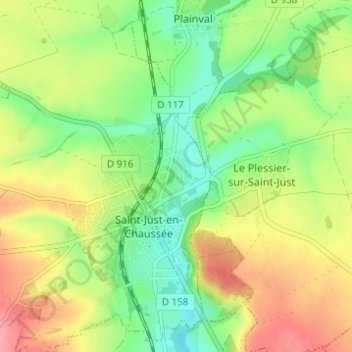 Mapa topográfico Le Rossignol, altitud, relieve