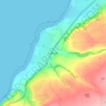 Mapa topográfico Llanon, altitud, relieve