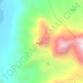 Mapa topográfico Cerro Chimborazo, altitud, relieve