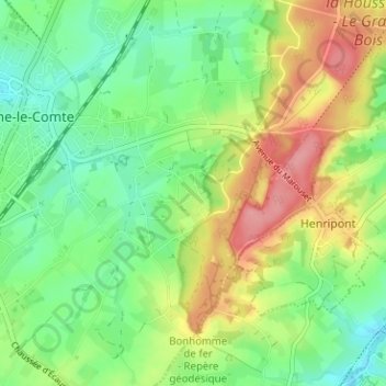 Mapa topográfico Coraimont, altitud, relieve