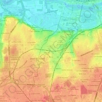 Mapa topográfico La Gare, altitud, relieve