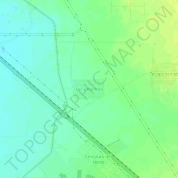 Mapa topográfico Yucuribampo, altitud, relieve