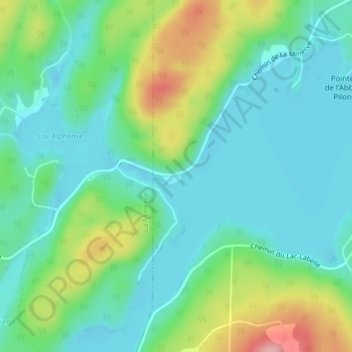 Mapa topográfico Lac-Labelle, altitud, relieve