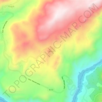 Mapa topográfico Yaylacı, altitud, relieve