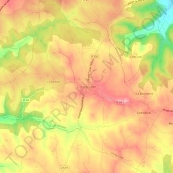 Mapa topográfico L'Hospitalet, altitud, relieve