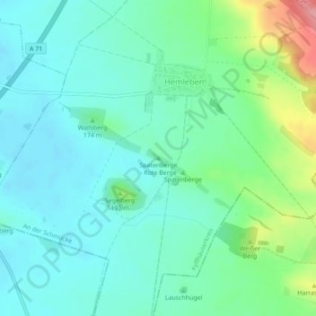 Mapa topográfico Spatenberge - Rote Berge, altitud, relieve