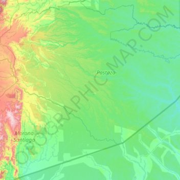 Mapa topográfico Oriente, altitud, relieve