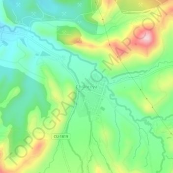 Mapa topográfico Chilloroya, altitud, relieve