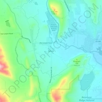 Mapa topográfico Bellvue, altitud, relieve