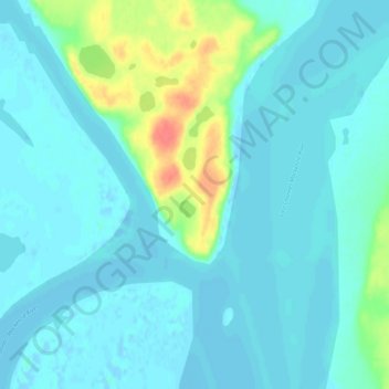 Mapa topográfico Tununuk, altitud, relieve