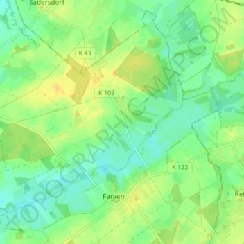 Mapa topográfico Baaste, altitud, relieve